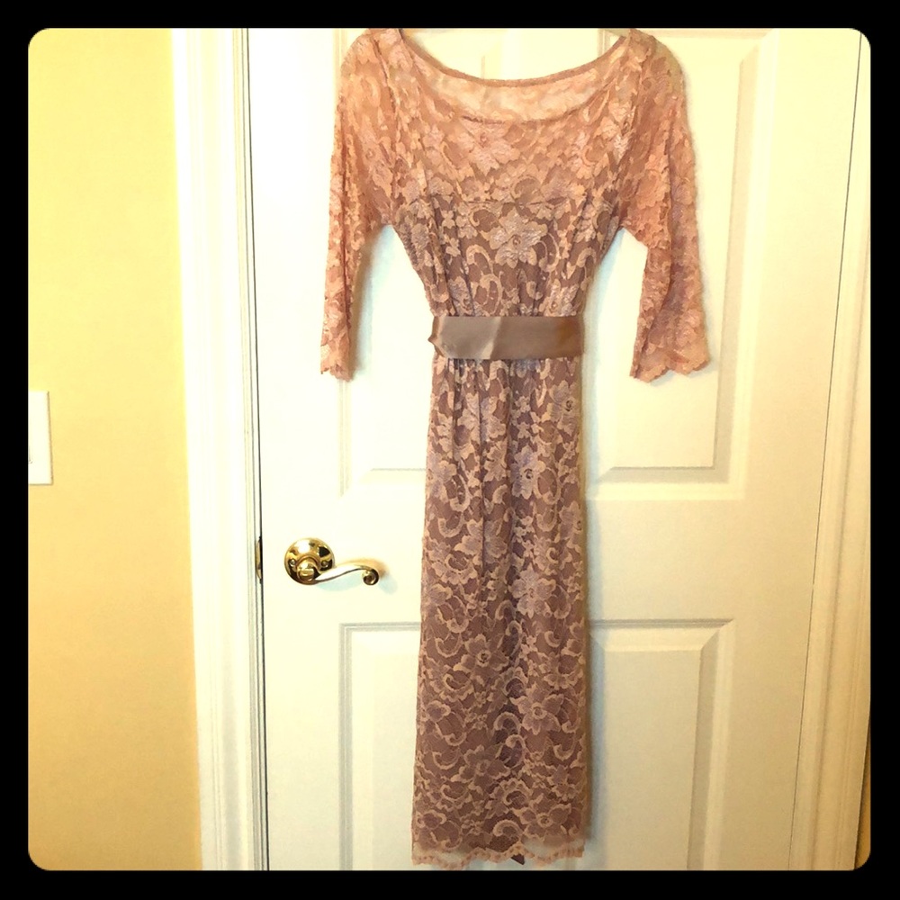 Tiffany Rose Lace maternity dress with sash